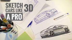 How To Sketch Draw Design Cars Like A Pro In 3d Pen Paper Edition Car Design Pen And Paper Design