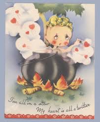 The color tone of this valentine's day card template is dark blue overlaid with roses. The Dark And Twisted History Of Valentine S Day Cards