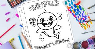 Unique baby shark coloring page 1. Learn Numbers With Baby Shark Printables