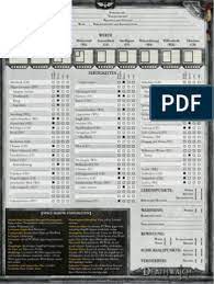 Warhammer 40k pen and paper games resources. Deathwatch Charakterbogenalle