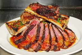 Minetta Tavern Dry Aged Cote De Boeuf For Two With Roasted Marrow Bones And Sucrine Lettuce Salad Roasted Marrow Foodie Roast