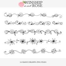 Floral Borders Clip Art Hand Drawn Flower Borders Set How To Draw Hands Clip Art Borders Hand Drawn Flowers