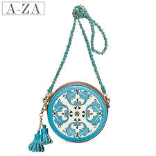 转卖 a za阿札2013新款中国风青花瓷刺绣印 淘宝二手 messenger handbags white embroidery tassel ornament
