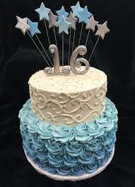 Sweet 16 sixteenth 16th birthday decorations turquoise blue party balloons supplies 32 silver number 16 happy birthday balloons tinsel cur. Blue Silver Sweet 16 Sweet Sixteen Cakes Sweet 16 Birthday Cake 15th Birthday Cakes
