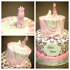 Pink Safari Baby Shower Love Love This Cake For Sarah Baby Shower Giraffe Safari Baby Shower Safari Baby Shower Cake