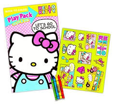 Get the best printable hello kitty coloring pages to create some fun in your kid's activities. Amazon Com Hello Kitty Coloring Activity Book Super Set 5 Hello Kitty Coloring Books Crayons And Over 50 Hello Kitty Stickers Hello Kitty Party Pack Toys Games