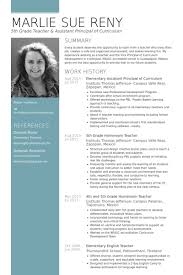 Elementary Assistant Principal Of Curriculum Resume Example Assistant Principal Teacher Resume Resume No Experience
