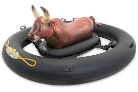 Intex Has Created The Inflatabull An Challenging Inflatable Bull Riding Pool Float For Brave Friends And Inflatable Pool Toys Inflatable Pool Cool Pool Floats
