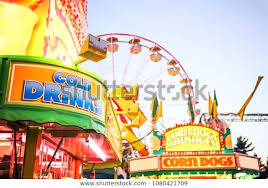 Generic Background Food Stands Traveling Carnival Stock Photo Edit Now 1080421709 In 2020 Carnival Midway Carnival Stock Photos