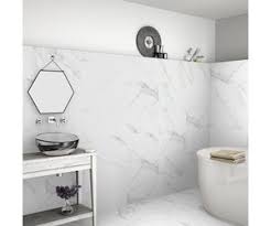 The original master bathroom was cramped and dated. Calacatta Marble Effect 60x30 Matt Tiles Luxury Tiles