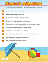 Summer Nouns And Adjectives 2 Nouns And Adjectives Adjectives Nouns