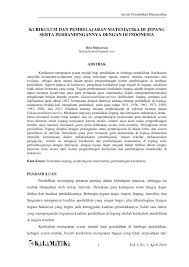 Ringkasan jurnal, berisi latar belakang dan pendahuluan penelitian. Pdf Kurikulum Dan Pembelajaran Matematika Di Jepang Serta Perbandingannya Dengan Di Indonesia