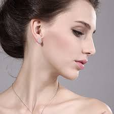 1.32 Ct White 925 Sterling Silver Earrings Made With Swarovski Zirconia