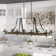 Birch Lane Forada 8 Light Kitchen Island Linear Pendant In 2021 Kitchen Island Pendants Farmhouse Kitchen Lighting Modern Farmhouse Kitchens