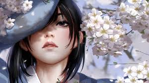 Blooming pink sakura on white background. Wallpaper Sakura Tree Yukata Digital Art 1920x1080 Ozreox 1910583 Hd Wallpapers Wallhere