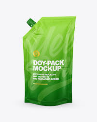 Matte Doy Pack Mockup Front View In Pouch Mockups On Yellow Images Object Mockups