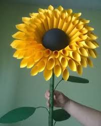 Sonnenblume Basteln Papiersonnenblumen Blumen Aus Papier Papierblumen