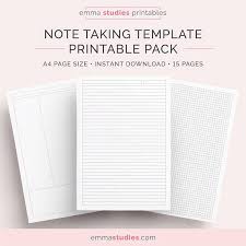 Note taking templates free downloads : Student Note Taking Template Printable Pack A4 A5 And Letter Cornell Lecture Dot Grid Lined College Paper Instant Download Printable Notes Notes Note Taking