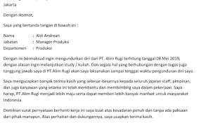 Dan harapannya, ia bisa tetap bekerja sampai jangka waktu yang lama bahkan hingga pensiun. Contoh Surat Pengunduran Diri Dengan Alasan Ingin Melanjutkan Kuliah Contoh Surat Cute766