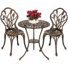 Maybe you would like to learn more about one of these? Best Choice Products 3 Piece Cast Aluminum Patio Bistro Furniture Set W Antique Copper Finish Walmart Com Walmart Com