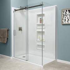 Style Selections White 5 Piece Alcove Shower Kit Common 32 In X 60 In Actual 32 In X 59 875 In Lowes Com Alcove Shower Kits Shower Kits Shower Stall Kits