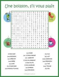 French Food Word Search Les Boissons Learn French French Language Lessons Vocabulary Words