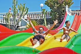 Show off your flips and tricks from the tornado tower and explore the course that features climbing walls, trampolines, slides, and. Aquapark Lanzarote Waterpark