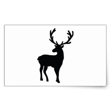 Black And White Deer Picture Black And White Deer Rectangular Sticker Zazzle Com Christmas Stickers Black And White Deer
