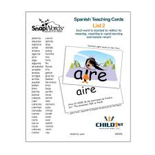Snapwords Spanish List 2 Teaching Cards Teaching High Frequency Words Bilingual Classroom