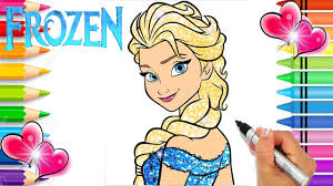 Coloring book for elsa is undoubtedly one of the most interesting coloring games this year. Elsa Glitter Coloring Page Printable Elsa Coloring Page Disney Princess Coloring Book Youtube
