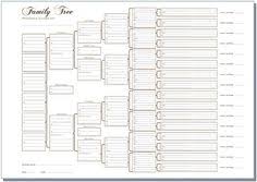 6 Generation Family Tree With Vital Statistics Template