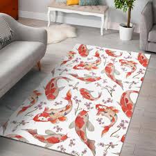 Materials such as wool, cotton shag, suede, genuine leather and jute instantly elevate a living room, entryway, hall or bedroom. Watercolor Koi Fish Carp Fish Pattern Area Rug Ccgoodshop