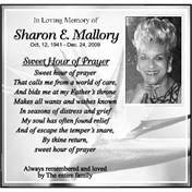 Search Sharon Mallory Obituaries and Funeral Services