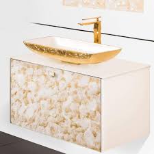 This masterpiece is undeniably the focal point of the bathroom with the chassis made of stainless steel satin 304 legs are coated with grit glass and adjustable feet. Luxury Glass Top Bathroom Vanities Perigold