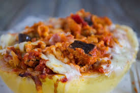 Eggplant Parmesan Spaghetti Squash Boats The Foodie Dietitian Recipe Spaghetti Squash Parmesan Spaghetti Squash Foodie