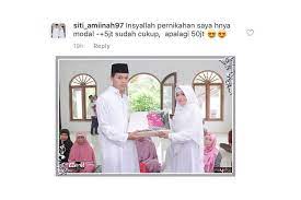 Foto akad nikah yang dibagikannya terlihat sangat jauh dari kesan mewah. Pernikahan Saya Hanya Modal Rp 5 Juta Sudah Cukup Apalagi Rp 50 Juta Halaman All Kompas Com