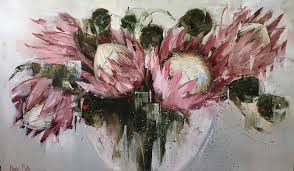 Proteas 90x152cm Nicole Pletts Flower Art Painting Protea Art Flower Painting