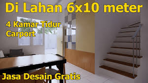 Dengan menggunakan denah ini sebagai acuan, maka solusi tentang lahan sempit tapi tetap mendambakan punya rumah lapang bisa terwujud. Desain Rumah Gratis Rumah Minimalis Ukuran 6x10 M 4 Kamar Tidur Carport Facebook