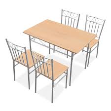 Monarch 48 metal dining table in gray by monarch (2) $254. Harper Bright Designs 5 Pieces Dining Table Set 4 Person Home Kitchen Table And Chairs Wood And Metal Dining Room Breakfast Furniture Oak Buy Online In Saint Vincent And