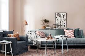 This pink and teal living room not only benefits from the contrast of two different colours but of several different shades of pink too. Pale Pink And Gray Interior Design Ideas Ofdesign