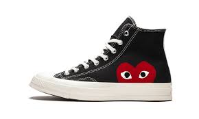 Comme Des Garcons Play X Converse Chuck Taylor 1970s Hi Black Converse Chuck 70 Hi Comme Des Garcons Half Heart 150204c In 2020 Converse Converse Shoes High Top Heart Shoes