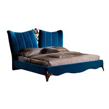 Its stately shelter style headboard is upholstered in sumptuous velvet, richly button tufted, and accented by double rows of nail head trim. Luxury Home Furniture Blue Velvet King Size Bedroom Set Italian Bedroom Furniture Blue Fabric King Size Double Soft Bed Buy King Bedroom Set Italian King Size Bed Designs Blue Fabric King Size Bed
