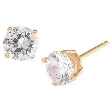 4.6 out of 5 stars 10,592. Gold Over Sterling Silver Round Cubic Zirconia Stud Earrings 6mm Target