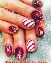 Christmas Nails Gorgeous Deep Red Ruby Port From The Gel Bottle Inc With Some Silver Holographic Glitter Mix And Hand Pai Christmas Nails Nails Winter Nails