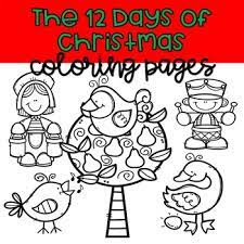 Twelve days of christmas cover page download and print the cover page along with each of the following lyric pages. 12 Days Of Christmas Coloring Pages Worksheets Teaching Resources Tpt