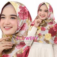Jual Jilbab Instan Segitiga Flowery Soft Pad Ori Shakina Hijab