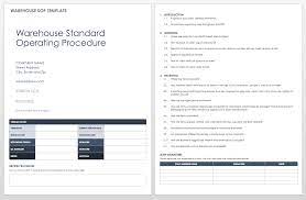 · all text is to be typed using font type arial size 10 with single line spacing. Standard Operating Procedures Templates Smartsheet