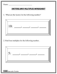 Factors And Multiples Math Study Guide And Worksheet Factors And Multiples Math Study Guide Studying Math