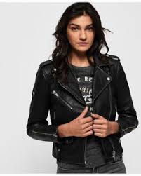 Superdry Black Edit Hybrid Leather Biker Jacket Leather Jacket Girl Womens Leather Biker Jacket Leather Jacket