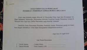 Format baru contoh surat dinas resmi sekolah yang benar silahkan kalian simak penjelasan lengkapnya cara membuat dan contohnya dibawah ini gaes. Masyarakat Desa Arga Jaya Buat Surat Penolakan Tolak Pendirian Gereja Intersisi News